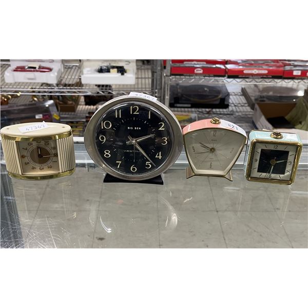4 ASSORTED ANTIQUE DESK CLOCKS