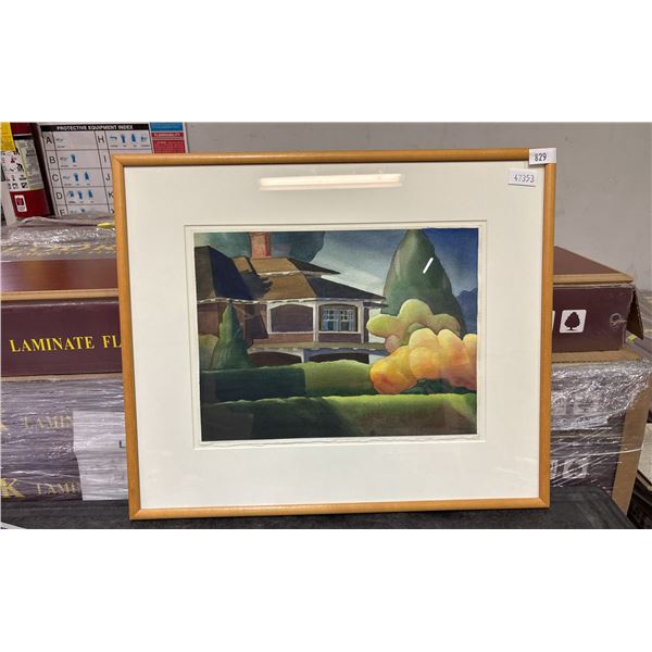 FRAMED WATERCOLOUR PRINT BY BURNHAM 22" X 19"