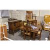 Image 1 : ANTIQUE DINING SUITE INCLUDING; TABLE WITH LEAVES (44" X 29.5"), 5 CHAIRS & SIDEBOARD (46" X 19" X
