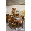 Image 2 : ANTIQUE DINING SUITE INCLUDING; TABLE WITH LEAVES (44" X 29.5"), 5 CHAIRS & SIDEBOARD (46" X 19" X