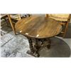 Image 1 : ANTIQUE BARLEY TWIST FOLD OUT END TABLE 30" X 24" X 21"