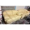 Image 1 : OFF-WHITE LEATHER SOFA & LOVE SEAT SET
