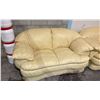 Image 2 : OFF-WHITE LEATHER SOFA & LOVE SEAT SET