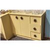 Image 3 : VINTAGE BOOKSHELF WITH 2-DOOR CABINET (30" X 22" X 81") & 2-DOOR 3-DRAWER PANTRY CABINET (36" X 16"