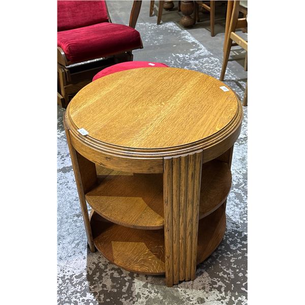 ANTIQUE ROUND 3-TIER SHELVING UNIT 23" X 23"