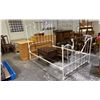 Image 1 : ANTIQUE DOUBLE SIZE BED FRAME WITH BRASS ACCENTS