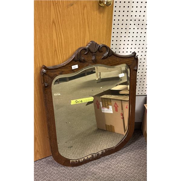 ANTIQUE SHIELD FRAMED MIRROR 25" X 32"