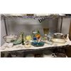 Image 1 : SHELF OF ASSORTED ITEMS INCLUDING; DINNERWARE, VASES, TEAPOTS & MORE