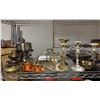 Image 2 : SHELF OF ASSORTED ITEMS INCLUDING; CANDLE HOLDERS, COPPER TEACUPS, FONDUE KIT & MORE