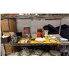 Image 1 : SHELF OF ASSORTED ITEMS INCLUDING; HOME DECOR, TEACUPS & SAUCERS, LETTER OPENER, BOOK ENDS & MORE