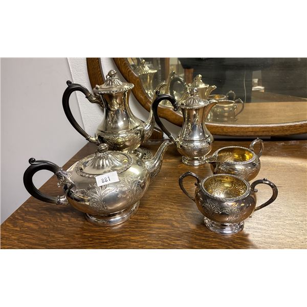 BOLOS OLD ENGLISH REPRODUCTION 5-PC SILVER PLATED TEA/COFFEE SET
