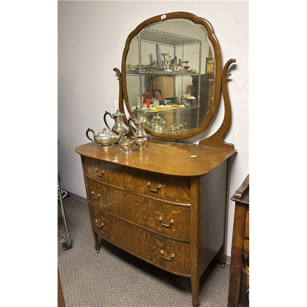 ANTIQUE 4-DRAWER VANITY 41" X 22" X 70" (CONTENTS NOT INCLUDED)