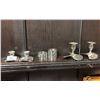 Image 3 : ASSORTED ANTIQUES INCLUDING; CANDLE HOLDERS, NAPKIN RINGS & SALT & PEPPER SHAKERS
