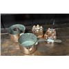 Image 1 : COPPER POT & 3 ASSORTED COPPER MOLDS