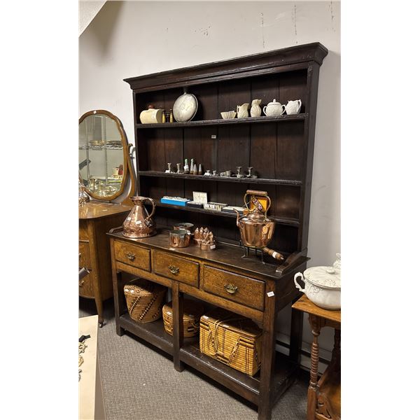 ANTIQUE SIDEBOARD 54" X 16" X 75" (CONTENTS NOT INCLUDED)