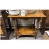 Image 1 : 2-TIER ANTIQUE END TABLE 28.5" X 20.5" X 29" (CONTENTS NOT INCLUDED)