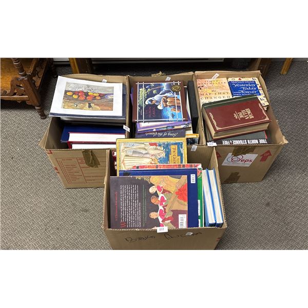 4 BOXES OF ASSORTED BOOKS