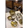 Image 3 : ASSORTED ANTIQUE BRASS ITEMS INCLUDING; POT, BRUSH, ORNAMENTS & MORE