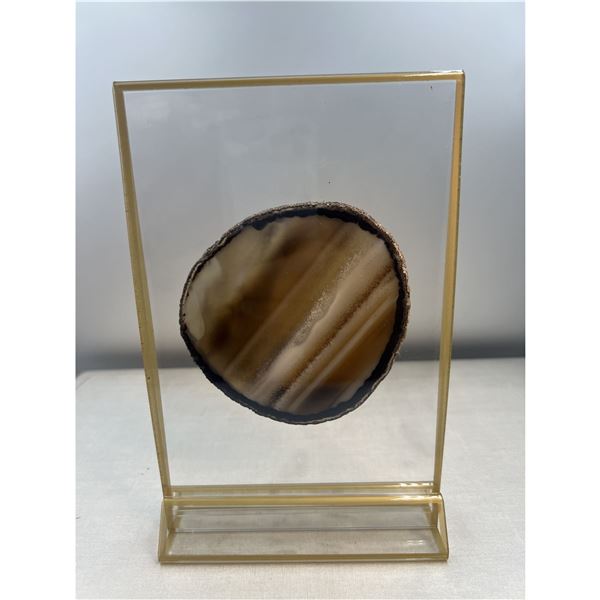 3.9 INCH NATURAL AGATE SLICE WITH STAND