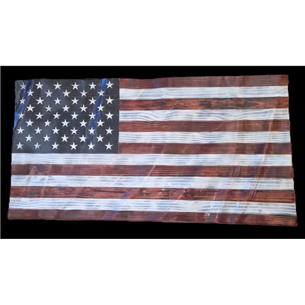 Wooden American Wavy flag