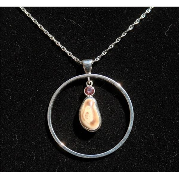 1 of 12 Custom-made by Jensen Ringamekrs "Sun Aura" Elk Ivory Pendant