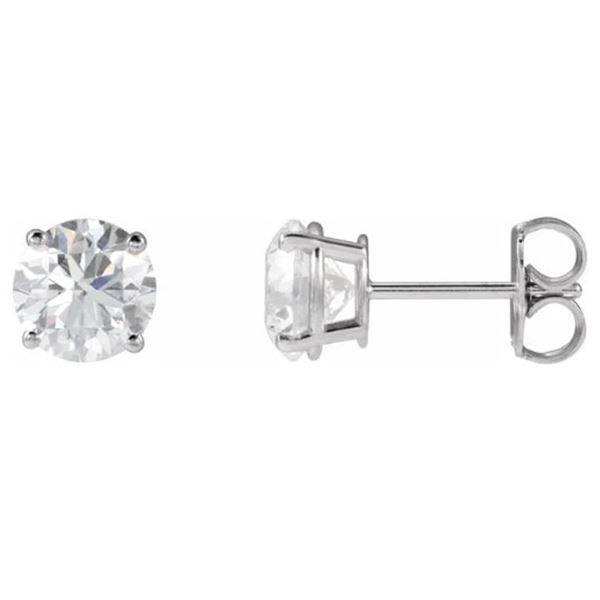 3.0 cttw Custom Created Diamond stud Earrings in 14kt White Gold
