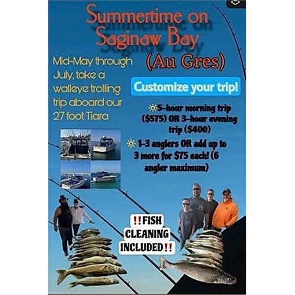 6-hour AuGres Walleye Fishing for 1-3 Anglers
