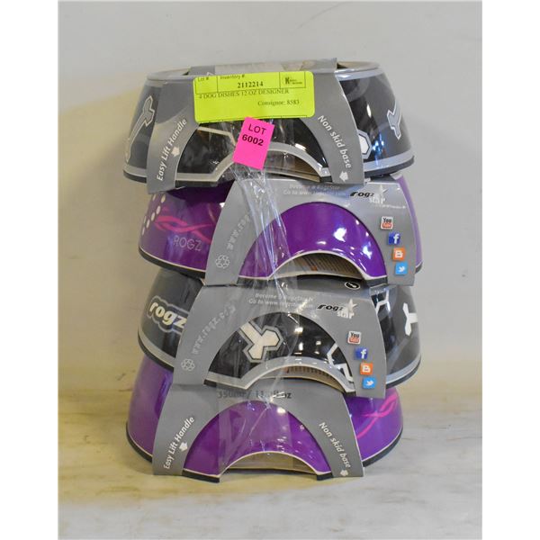4 DOG DISHES 12 OZ DESIGNER