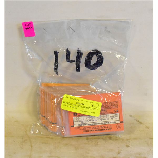 DONRUSS 1989/90 MLB CARD LOT "ORANGE BACK"