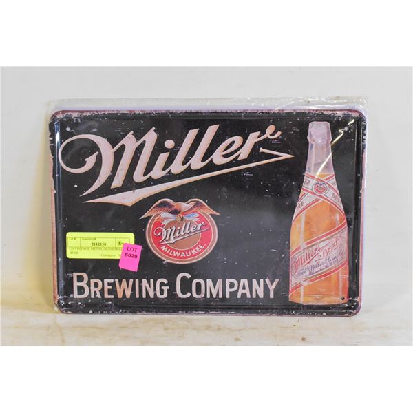 (5) METAL SIGNS MILLER BEER