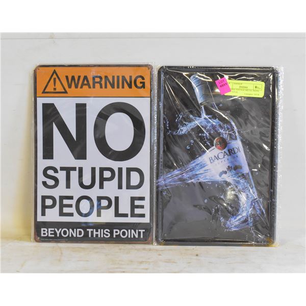 BACARDI METAL SIGNS, (2) IN TOTAL