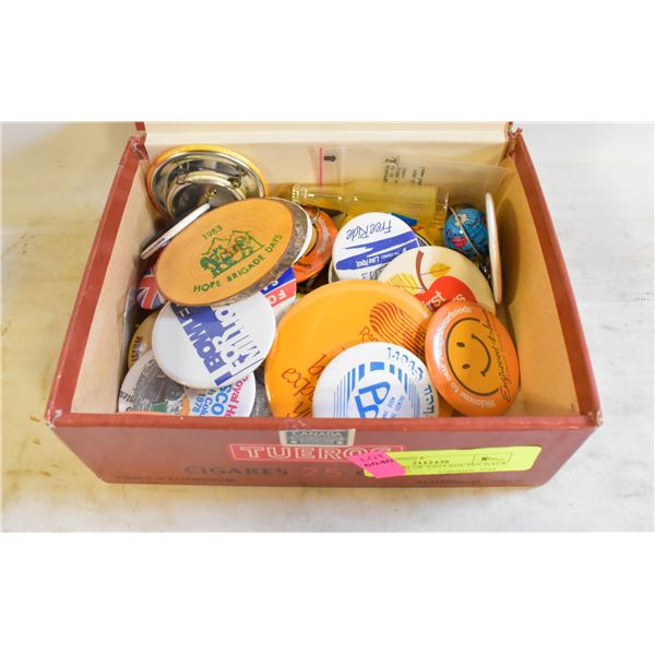 COLLECTION OF VINTAGE PIN BACK BUTTONS