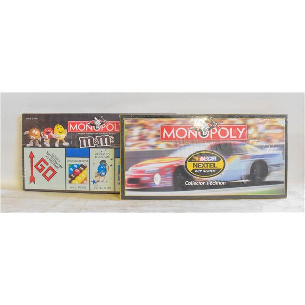 MONOPOLY NASCAR AND M&M EDITIONS