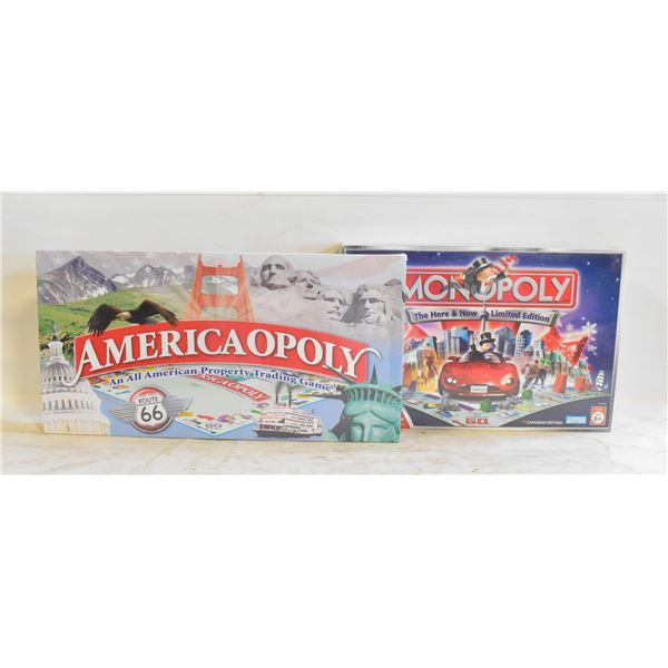 MONOPOLY AMERICAOPOLY AND HERE & NOW