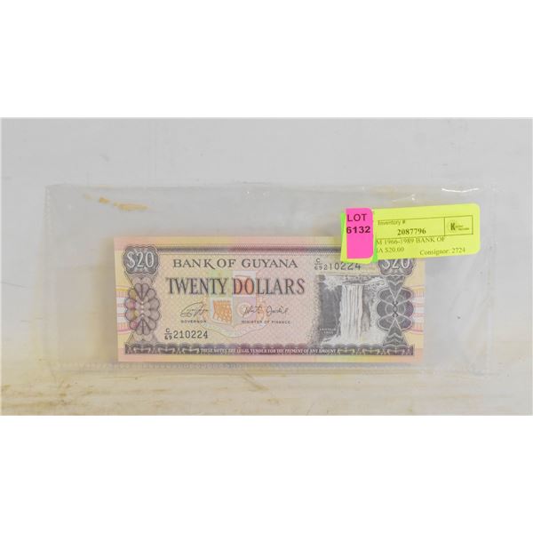 2)  FROM 1966-1989 BANK OF GUYANA $20.00