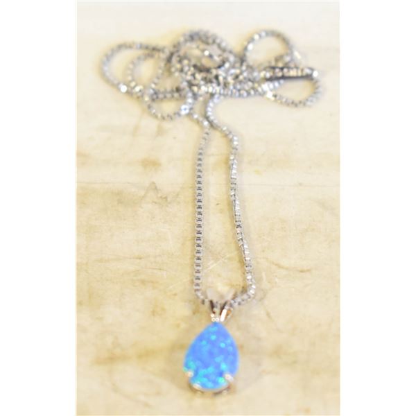 11) PEAR SHAPED LAB-CREATED BLUE FIRE