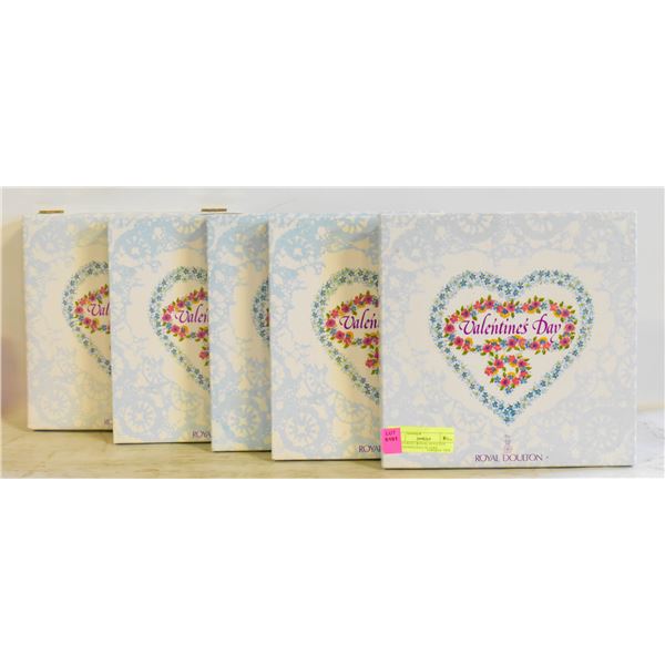 5 DIFFERENT ROYAL DOULTON VALENTINES DAY PLATES