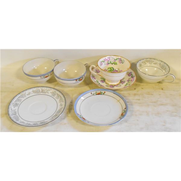 ASSORTED CHINA - TEA CUPS AND SAUCERS