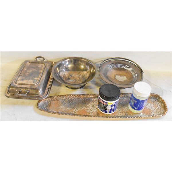 LOT OF PLATED SILVER AND POLISH