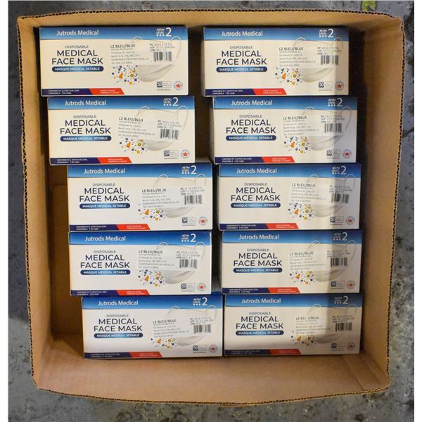 10X50PKS NEW OF DISPOSABLE LEVEL 2 BLUE FACE MASKS