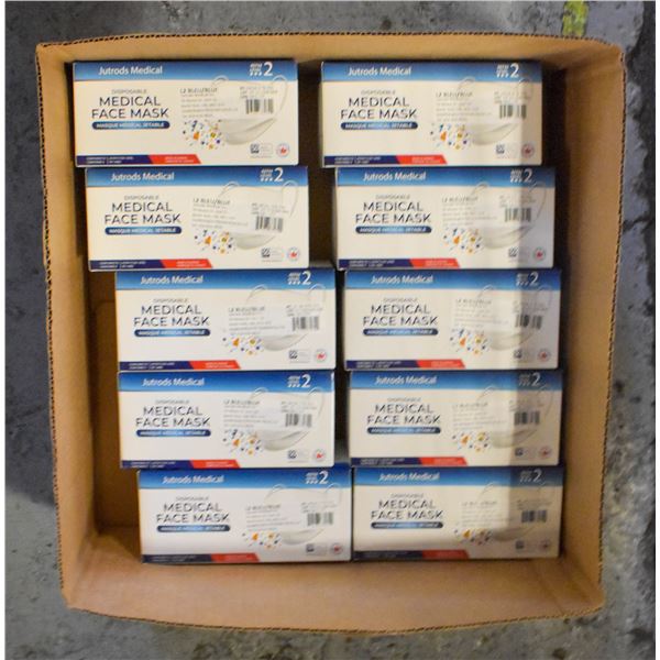10X50PKS NEW OF DISPOSABLE LEVEL 2 BLUE FACE MASKS