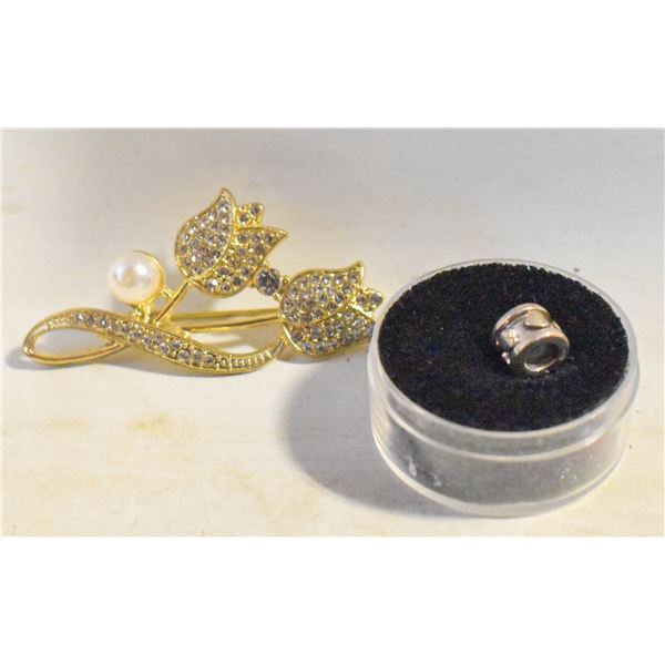 STAMPED 925 SILVER PANDORA SPACER BEAD CHARM AND