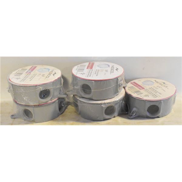 3/4" 5 HOLES ROUND OUTLET BOXES WET LOCATION