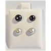 Image 1 : #66- NATURAL AKOYA PEARL STUD EARRINGS 2 SET