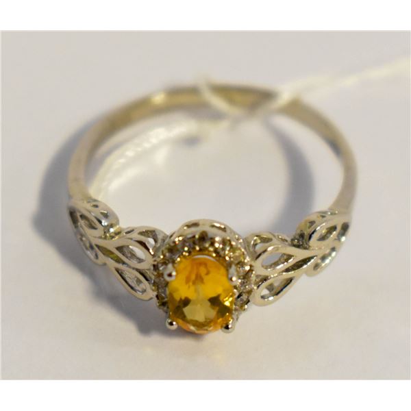 #177-NATURAL AMETHYST &CZ RING SIZE 6.75