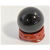 Image 1 : #1-NATURAL BLACK OBSIDIAN ASPHER BALL +STAND