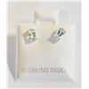 Image 1 : #82-NATURAL  SKY BLUE TOPAZ STUD EARRINGS