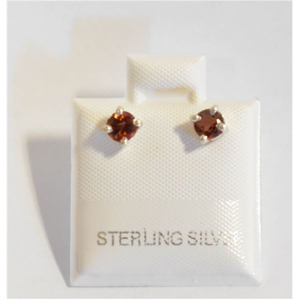 #115-NATURAL RHODOLITE GARNET STUD EARRINGS