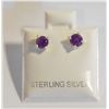 Image 1 : #90-NATURAL  AMETHYST  STUD EARRINGS