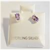 Image 1 : #94-NATURAL  AMETHYST  STUD EARRINGS